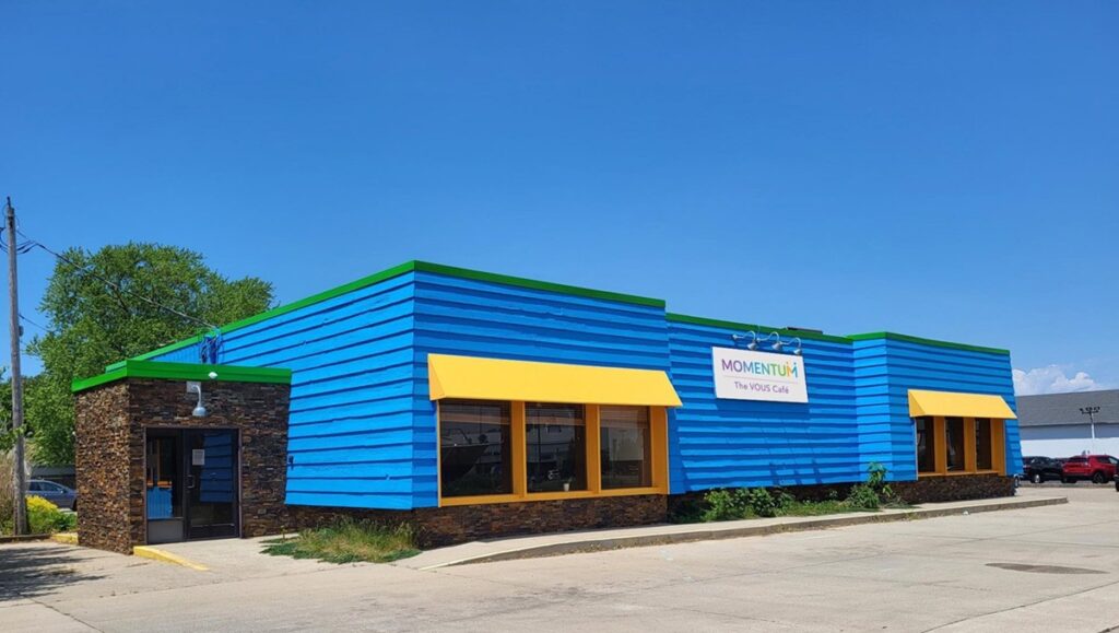 momentum center building painted vous cafe grand haven