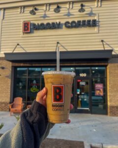 biggby coffee storefront with coffee